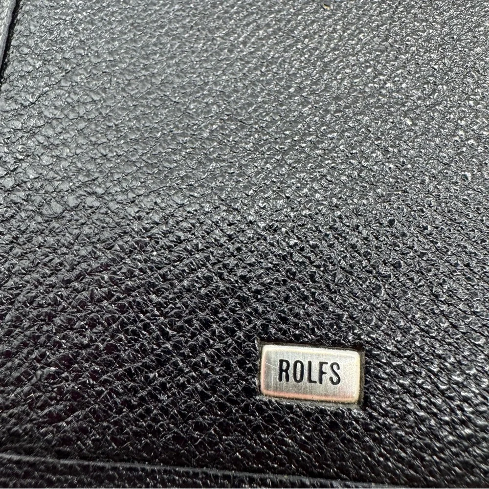 Rolfs vintage English Morocco black leather slim travel wallet